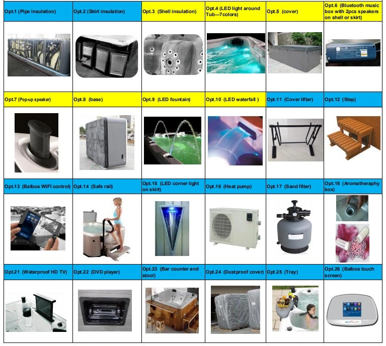 Rectangular Swim SPA with Touchscreen Panel 5 Person Acrylic Hot Tub Outdoor European Hydro Massage Whirlpool SPA