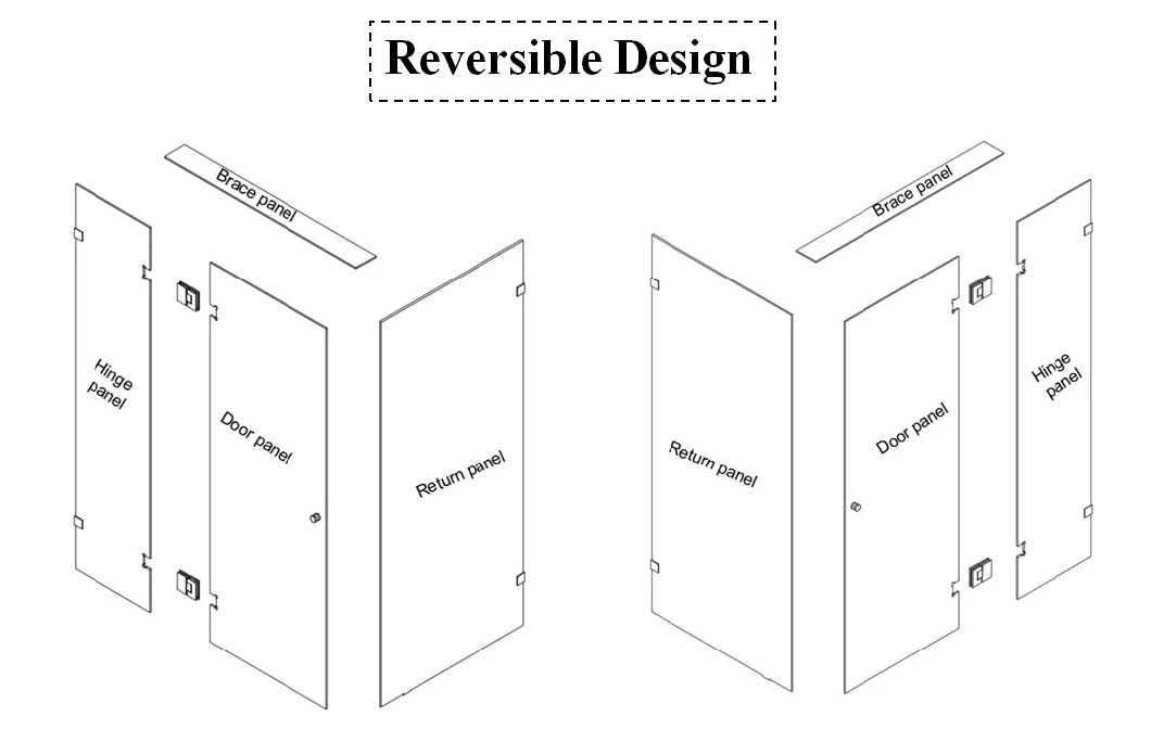 Walk in Shower Door Screen Enclosure Frameless Fixed Panel 800-1200mm