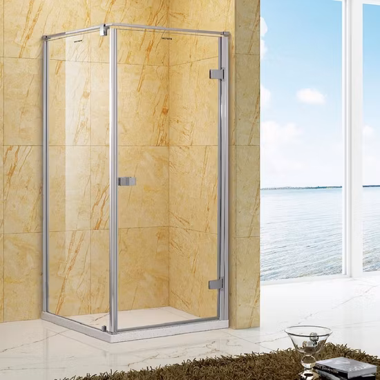 Cabines de douche à porte coulissante à cadre en aluminium de taille personnalisée avec plateaux